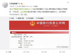 王思聪被法院列为被执行人 执行标的额约1.5亿