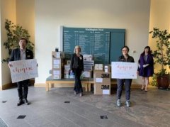 美國加州佛利蒙市華裔民眾和當地公司向醫院捐口罩