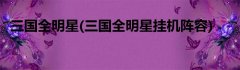 三国全明星(三国全明星挂机阵容)