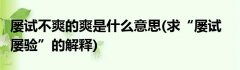 屡试不爽的爽是什么意思(求“屡试屡验”的解释)