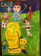 小学美术作业：2022世界杯球员漫画图片