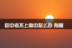 初中考不上高中怎么办 有哪些出路