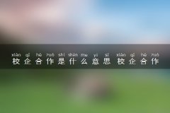校企合作是什么意思 校企合作真的靠谱吗