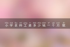 小学老师工资多少钱一个月 就业前景好吗