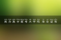 民办高中能考大学吗 毕业证有用吗