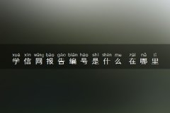 学信网报告编号是什么 在哪里查