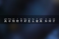 高中物理不好怎么提高 如何才能开窍