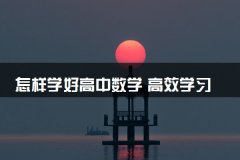 怎样学好高中数学 高效学习数学的技巧有哪些