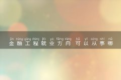 金融工程就业方向