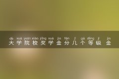 大学院校奖学金分几个等级 金额都是多少