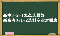 高中3+2+1怎么选最好 新高考3+1+2选科专业对照表