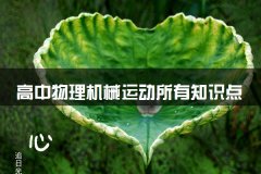 高中物理机械运动所有知识点总结