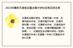 2023年最新天津各区重点高中学校名单及排名表
