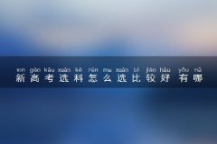 新高考选科怎么选比较好