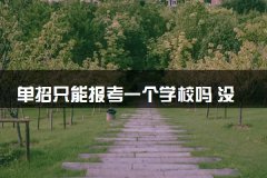单招只能报考一个学校吗 没考上怎么办
