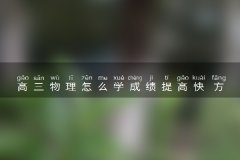 高三物理怎么学成绩提高快 方法有哪些