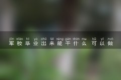 军校毕业出来能干什么