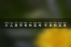 什么是学考和选考
