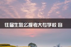 往届生怎么报考大专学校