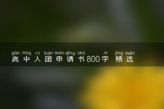 高中入团申请书800字 精选范文参考