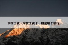 学校工资（学校工资卡一般是哪个银行）