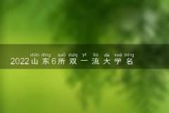 2022山东6所双一流大学名单