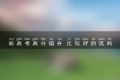新高考高分组合 比较好的选科方案