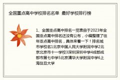 全国重点高中学校排名名单 最好学校排行榜