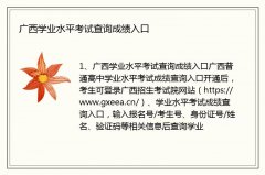 广西学业水平考试查询成绩入口
