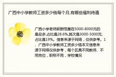 广西中小学教师工资多少钱每个月,有哪些福利待遇