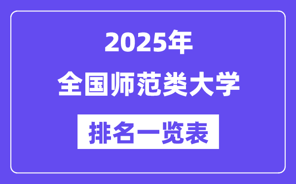 全国师范类大学排名一览表(2025最新排行榜)