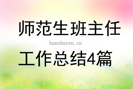 师范生班主任工作总结4篇