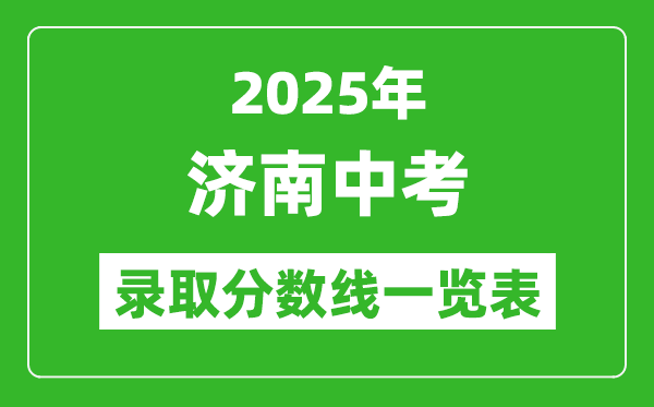 2025年济南中考录取分数线一览表(含历年分数线)