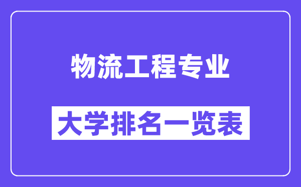 全国物流工程专业大学排名一览表(最新排行榜)